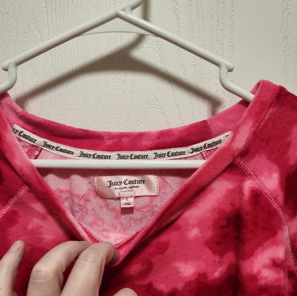 Juicy Couture pink velour crop top lounge wear - Picture 3 of 3